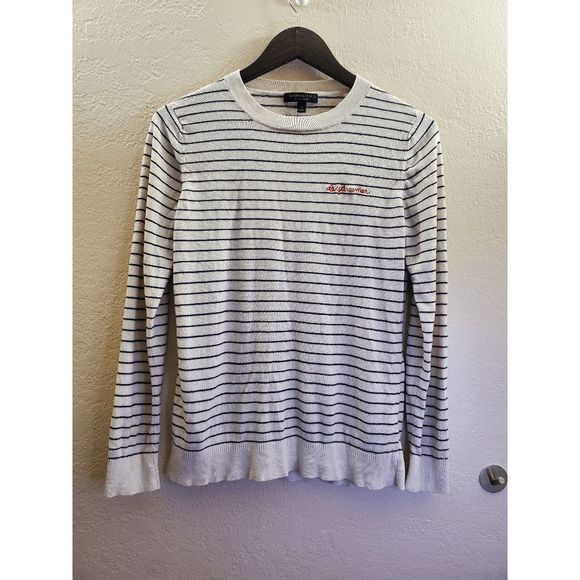 Banana Republic Silk Cashmere Crewneck Stripe Sweater size M - Picture 1 of 9